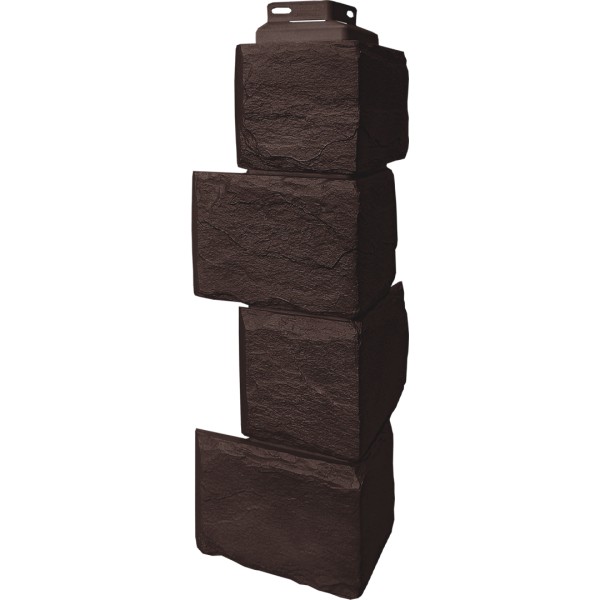 Цокольный сайдинг FineBer – Серия “Камень природный”, Угол наружный Коричневый купить в Саранске