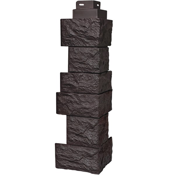 Цокольный сайдинг FineBer – Серия “Дикий камень”, Угол наружный, Коричневый купить в Саранске