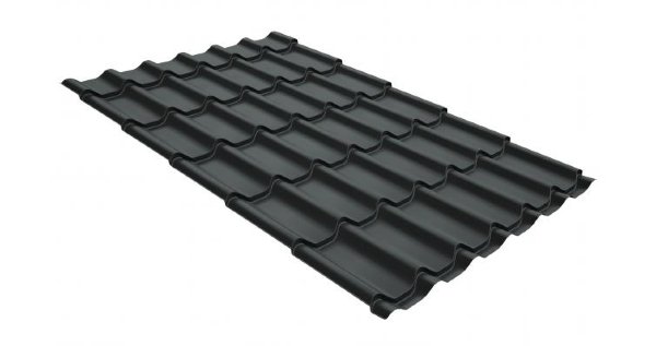Металлочерепица классик GL 0,5 GreenCoat Pural RR 23 темно-серый (RAL 7024 мокрый асфальт) купить в Саранске