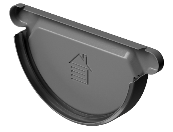Заглушка желоба D125 Döcke STAL PREMIUM Графит, (RAL 7024) купить в Саранске