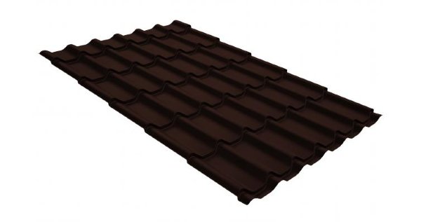 Металлочерепица классик GL 0,5 GreenCoat Pural RR 887 шоколадно-коричневый (RAL 8017 шоколад) купить в Саранске