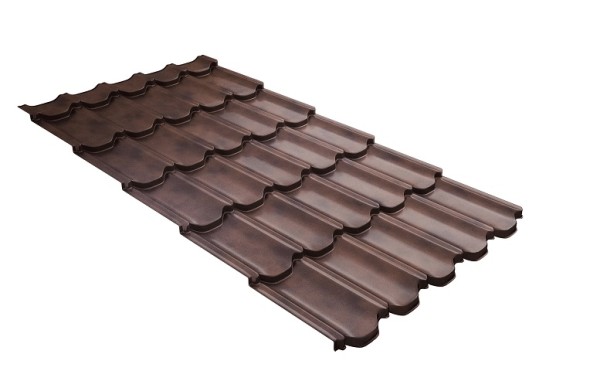 Металлочерепица квинта плюс с  3D резом 0,45 Safari Twincolor Brown купить в Саранске