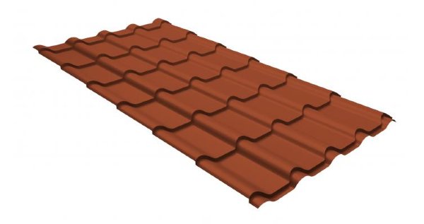 Металлочерепица камея GL 0,5 GreenCoat Pural RR 750 кирпично-красный (RAL 8004 терракота) купить в Саранске