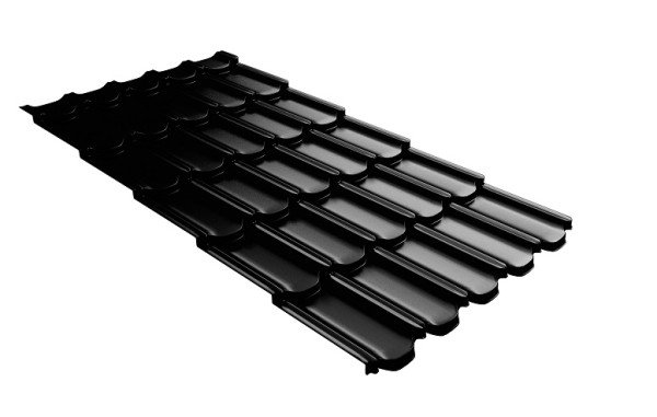 Металлочерепица квинта плюс с 3D резом 0,5 GreenСoat Pural Matt RR 33 черный (RAL 9005 черный) купить в Саранске