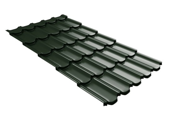 Металлочерепица квинта плюс с 3D резом 0,5 GreenСoat Pural RR 11 темно-зеленый (RAL 6020 хромовая зелень) купить в Саранске