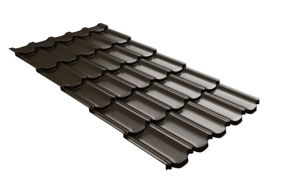 Металлочерепица квинта плюс с 3D резом 0,5 GreenСoat Pural RR 32 темно-коричневый (RAL 8019 серо-коричневый) купить в Саранске