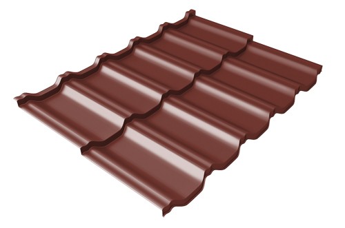 Металлочерепица модульная Квинта Uno Grand Line c 3D резом 0,5 Satin RAL 3009 оксидно-красный купить в Саранске