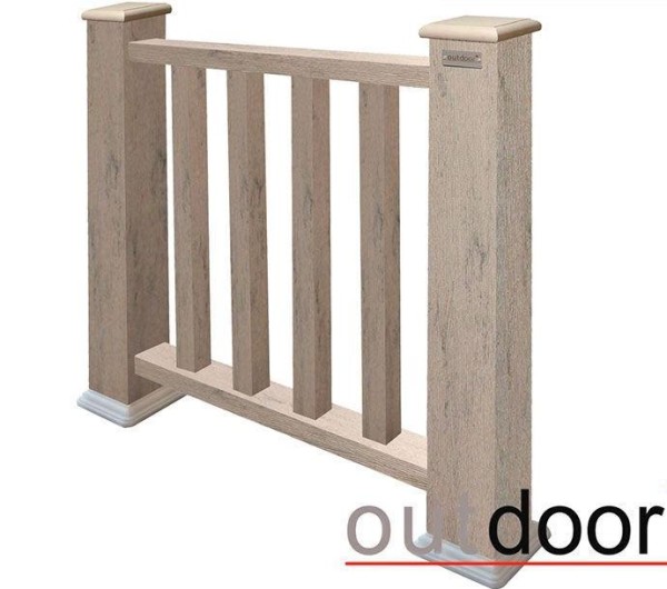 Ограждение из ДПК Outdoor Классик 3D STORM серый микс купить в Саранске