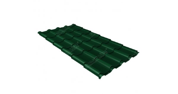 Металлочерепица камея 0,5 Satin RAL 6005 зеленый мох купить в Саранске