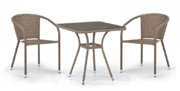 Комплект плетеной мебели AFINA из иск. ротанга T282BNT/Y137C-W56 Light Brown 2Pcs купить в Саранске