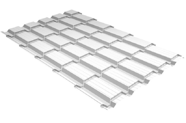 Металлочерепица GL квадро профи 0,5 Satin RAL 9003 сигнальный белый купить в Саранске