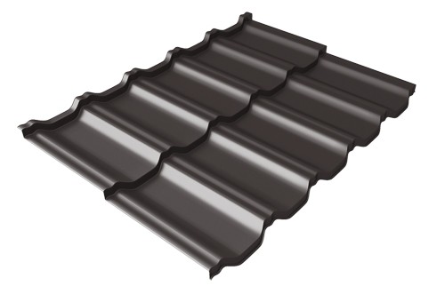 Металлочерепица модульная Квинта Uno Grand Line c 3D резом 0,5 Satin Мatt RR 32 темно-коричневый купить в Саранске