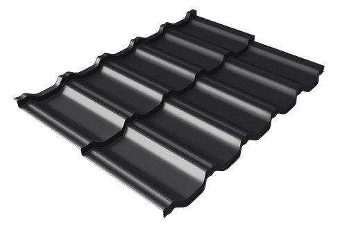 Металлочерепица модульная Квинта Uno Grand Line c 3D резом 0,5 Satin Мatt RAL 9005 черный купить в Саранске