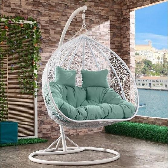 Кресло Подвесное из искусственного ротанга AFM-109A White/Green купить в Саранске