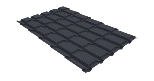 Металлочерепица GL квадро профи 0,5 GreenCoat Pural RR 23 темно-серый (RAL 7024) мокрый асфальт купить в Саранске