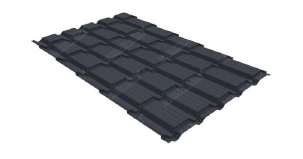 Металлочерепица GL квадро профи 0,5 Satin RAL 7024 мокрый асфальт купить в Саранске