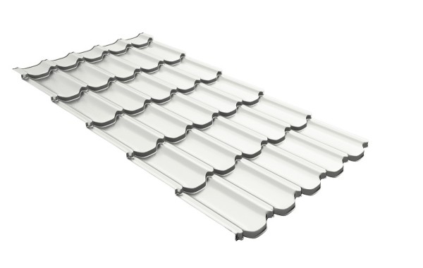 Металлочерепица квинта плюс с 3D резом 0,5 Satin RAL 9003 сигнальный белый купить в Саранске