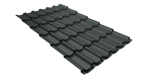 Металлочерепица квинта плюс 0,5 GreenCoat Pural Matt RR 23 темно-серый (RAL 7024 мокрый асфальт) купить в Саранске