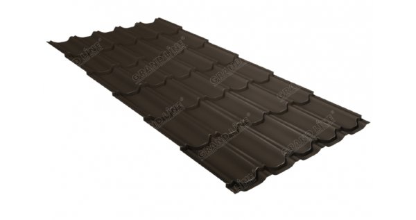 Металлочерепица квинта плюс 0,5 GreenCoat Pural Matt RR 32 темно-коричневый (RAL 8019 серо-коричневый) купить в Саранске